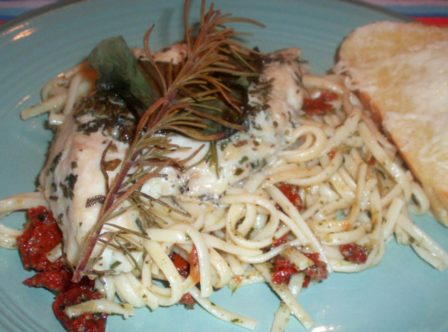 Rebecca Hammond's Chicken w/ Pesto Pasta