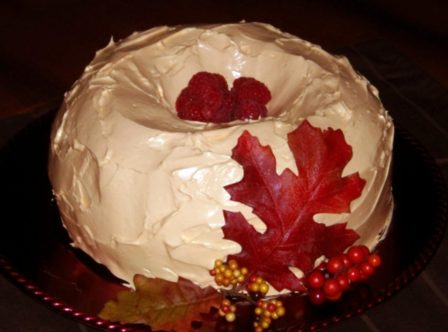 Autumn Pumpkin Raspberry Bundt Cake