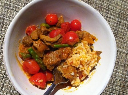 Basmati Stars in Veggie Lamb Stew