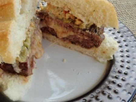 Stuffed Green Chilies Burger