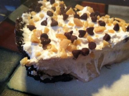 Peanut Butter Custard Brownie Pie