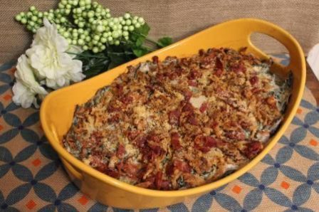 Delectable Bacon & Mushroom Green Bean Casserole