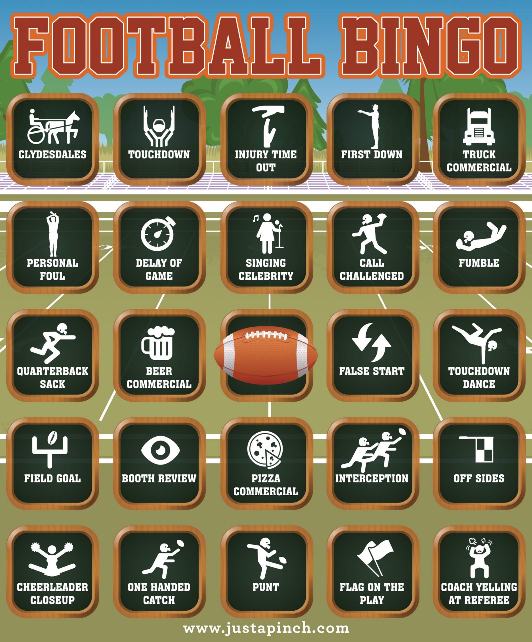 Football Bingo - Just A Pinch