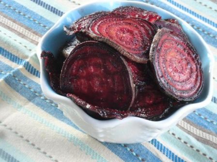 Crispy Oven Baked Beet Chips