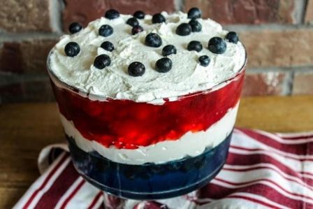 Patriotic Gelatin Fruit Salad