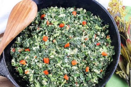 Creamed Collard Greens with Bread Crumbs