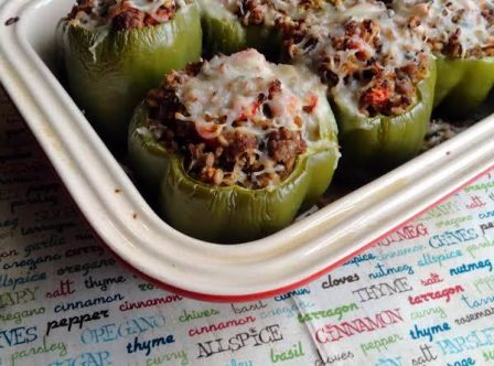 Farro Turkey Stuffed Peppers