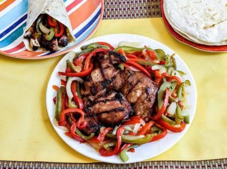 Sweet and Sour Grilled Teriyaki Chicken (Fajitas)