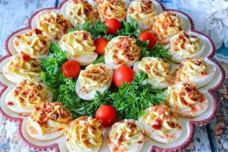 Bacon & Cream Cheese Deviled Eggs