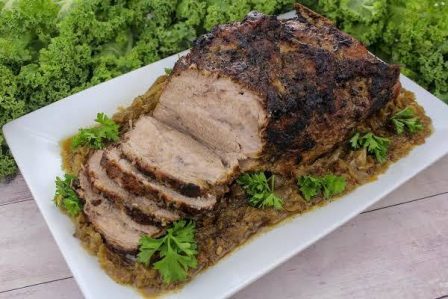 German Style Roast Pork With Caramelized Sauerkrau