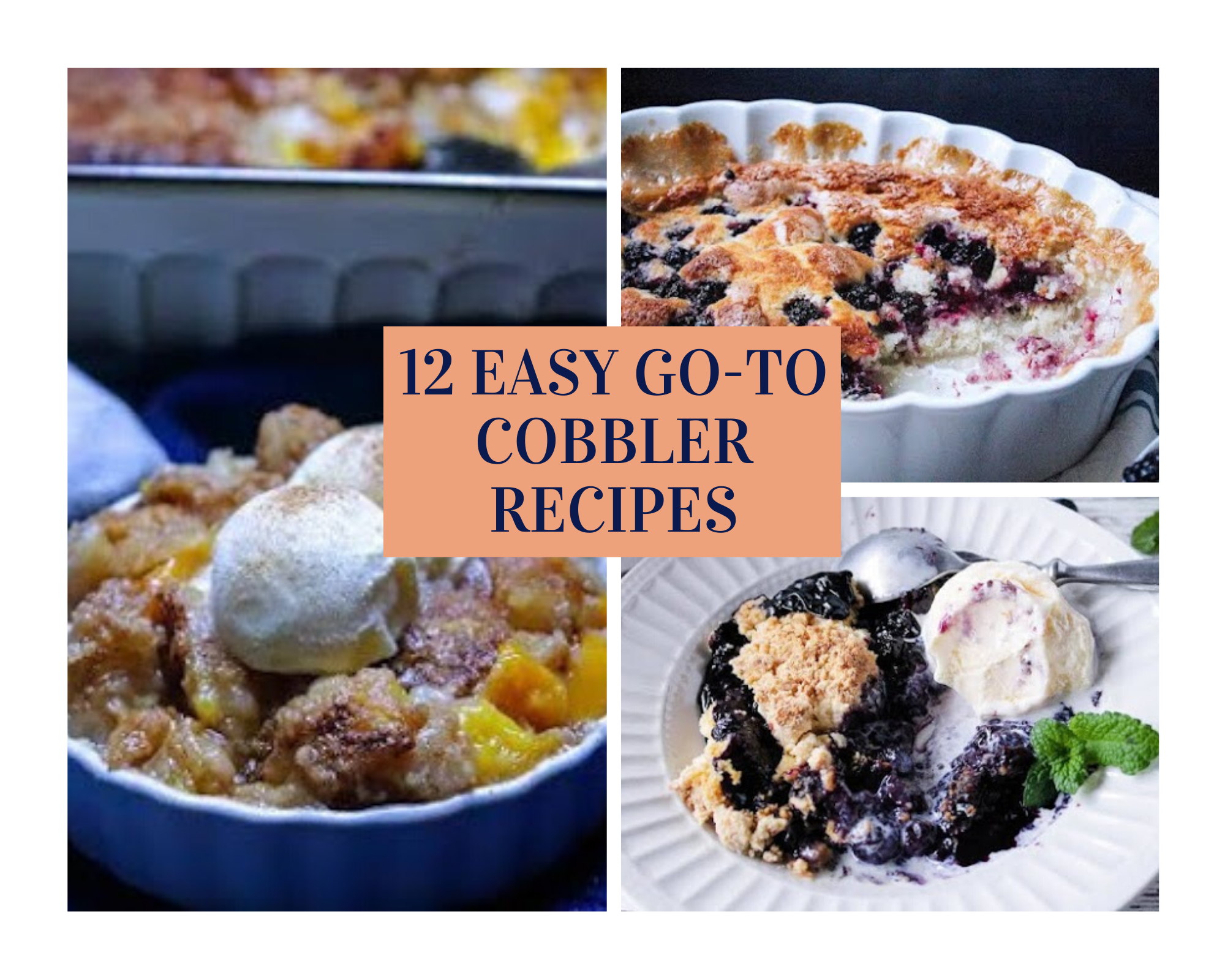 Homemade blueberry, peach and blackberry cobbler