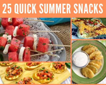 Fried pickles, taco dip, bruschetta and watermelon kabobs