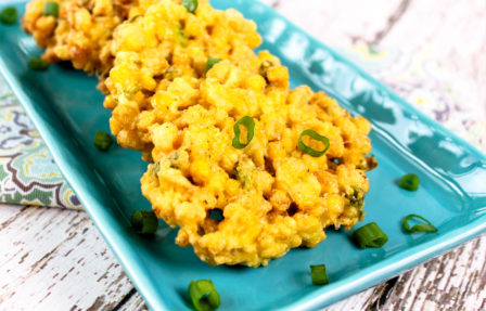 corn fritters on a plate