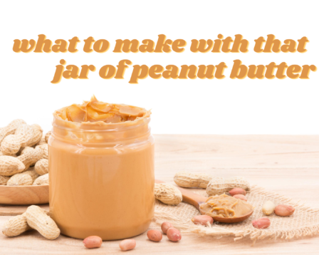 An open jar of peanut butter