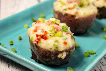 Italian Potato Boats on a plate