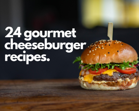 Gourmet cheeseburger on a table