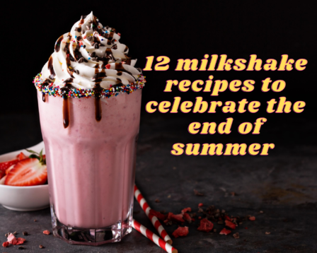 Strawberry milkshake with whipped cream