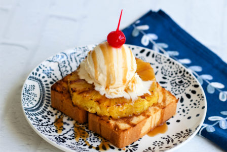 Slice of pineapple pound cake